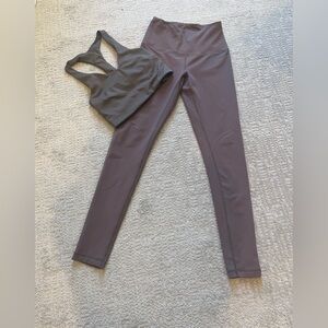 Zella Sports Bra and Leggings Set in Grey Sparrow